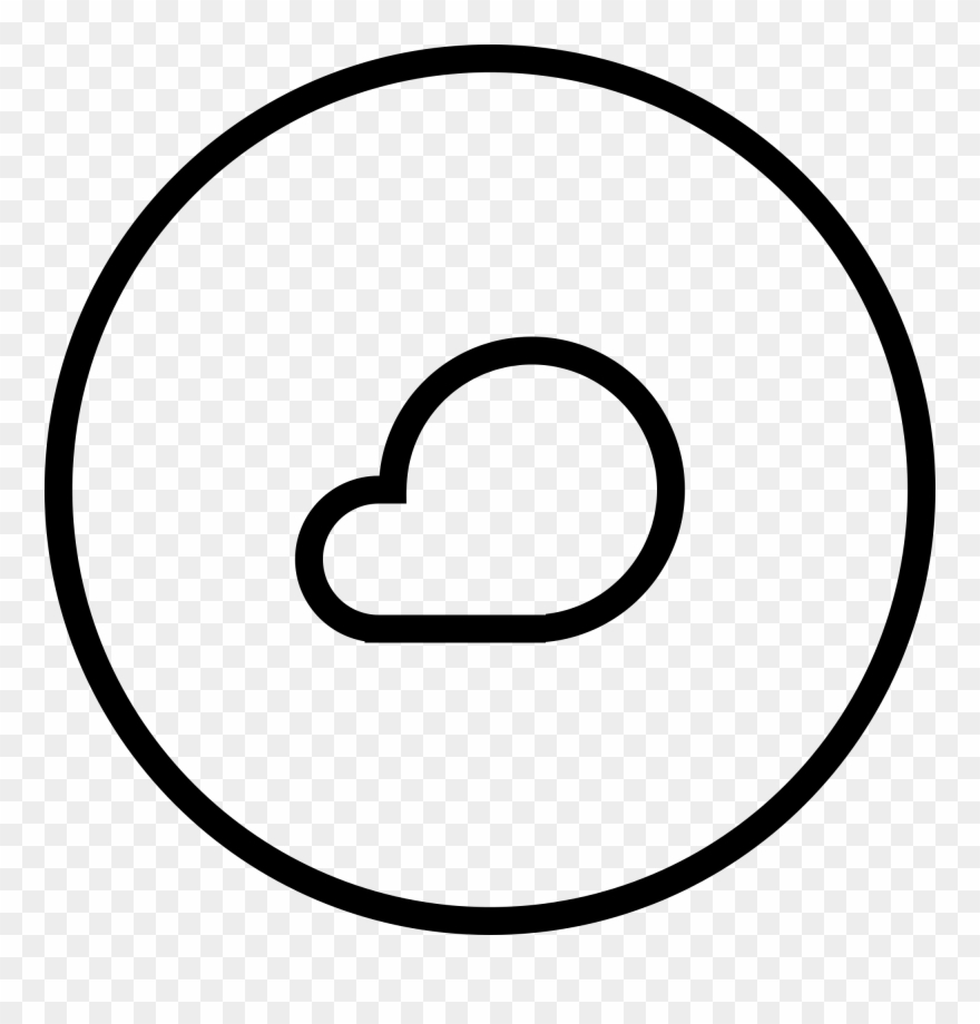 Cloud Shape In Outlined Circular Button - User Clipart
