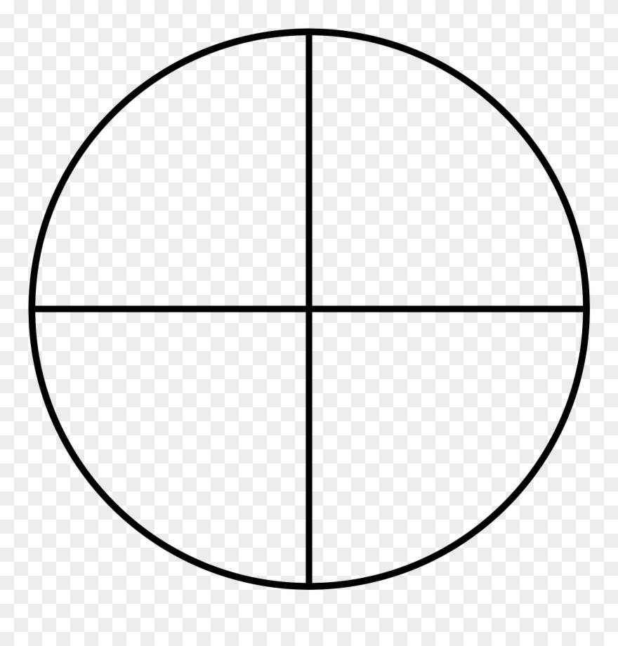 Circle Clipart Black And White - Fraction Circles 1 4 - Png Download