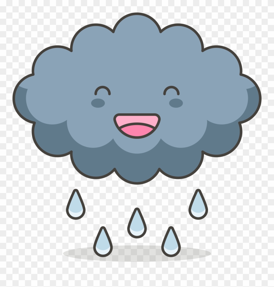 Cloud Clip Art Black Of Cartoon Smiles - Nuage Pluie - Png Download