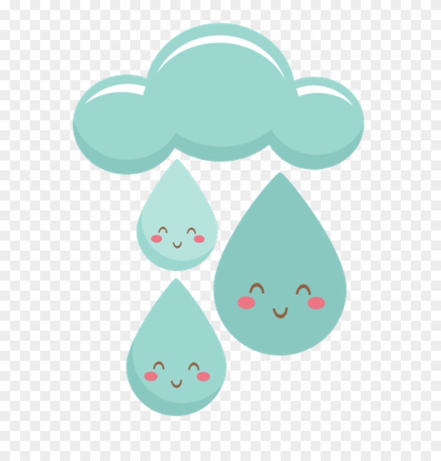 Rain Cloud Clouds Kawaii Cute Tumblr Ftestickers - Gota Chuva De Amor Png Clipart