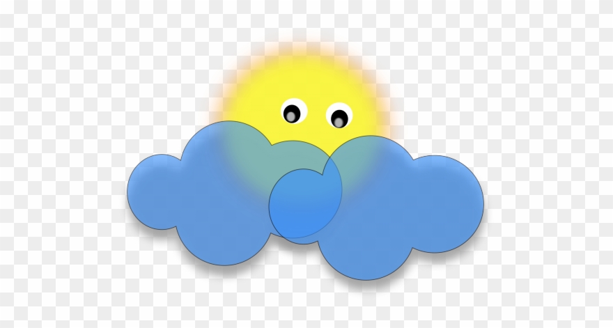 Sun And Clouds Clipart - Sun With Clouds Clip Art - Png Download