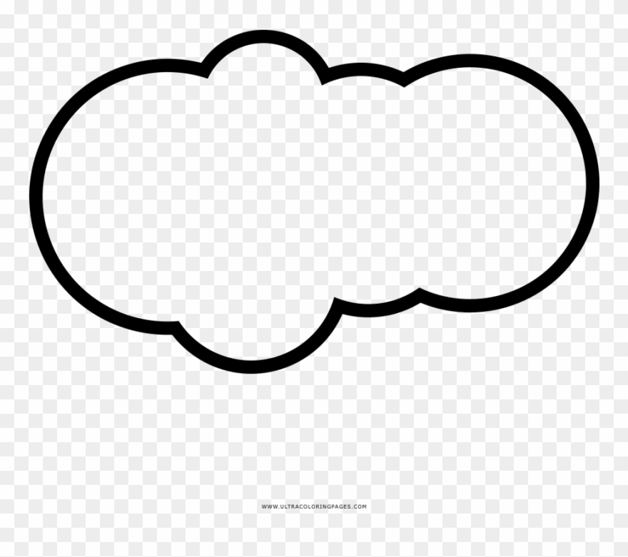 Cloud Coloring - Line Art Clipart