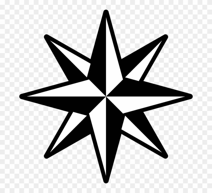 Star Vector Art 9, Buy Clip Art - Compass Svg - Png Download