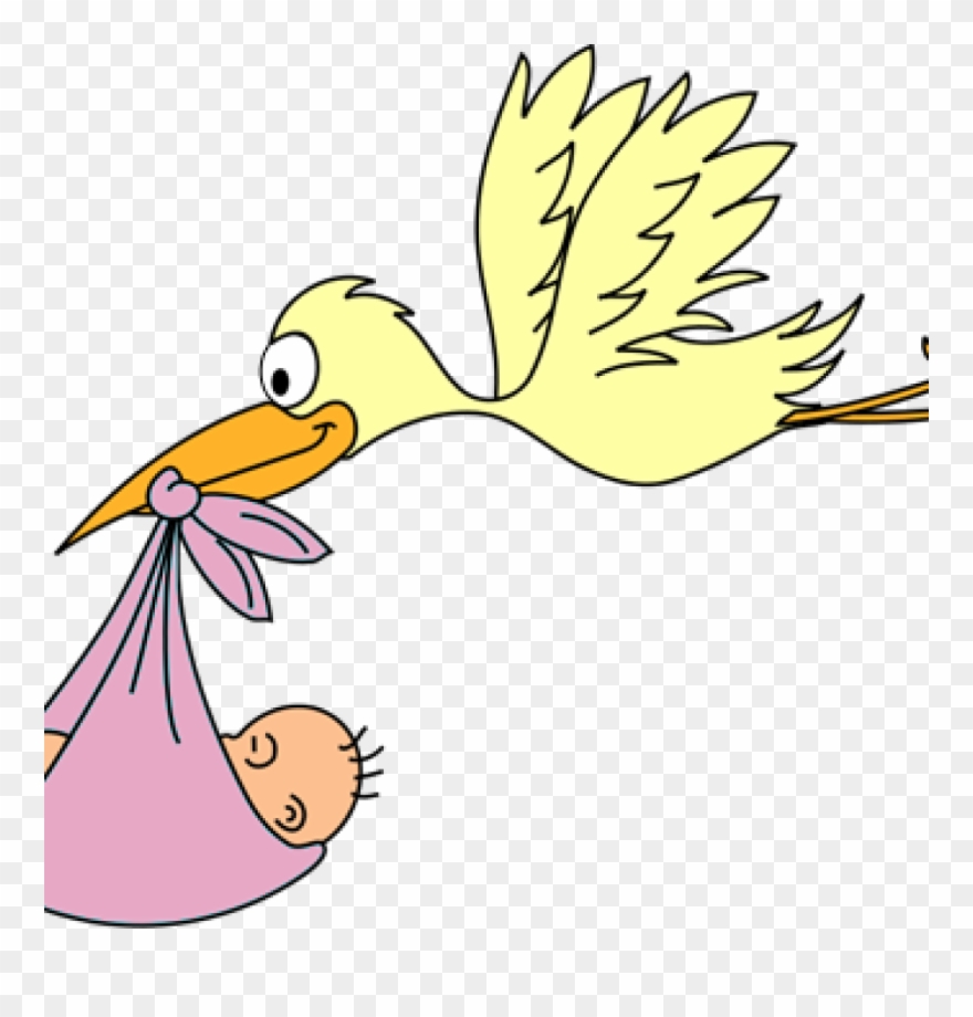 Animated Baby Clipart Stork Ba Clipart Free Graphics - Dibujo Cigueña Con Bebe Para Colorear - Png Download