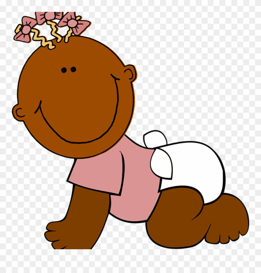 Baby Clipart Free Download Ba Brown Happy Free Vector - Mixed Race Baby Cartoon - Png Download