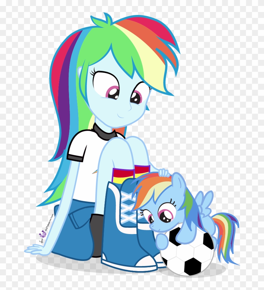 Rainbow Dash Equestria Girls Clipart - Rainbow Dash Equestria Girl And Pony - Png Download