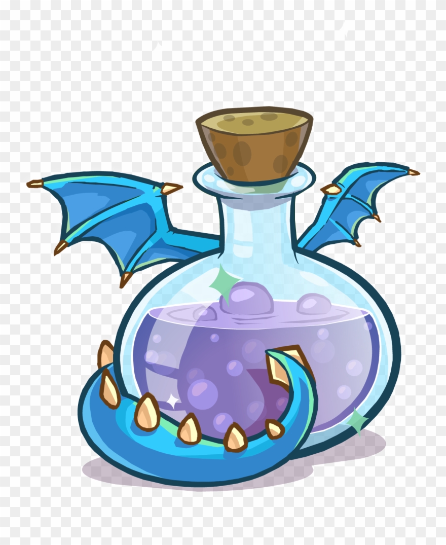Medieval 2013 Potions Blue Puffle Dragon - Potion Dragon Clipart