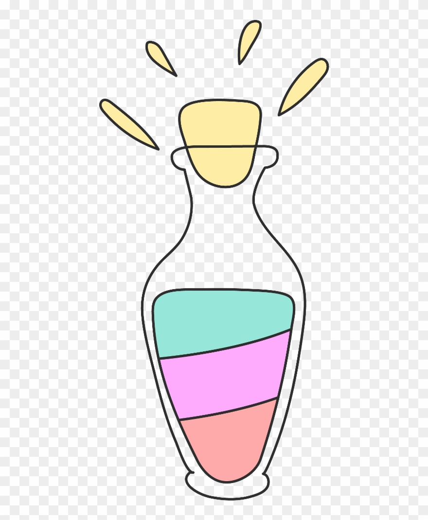 Magical Potion Fantasy Unicorn Pastel Ftestickers Carto - Watercolor Painting Clipart