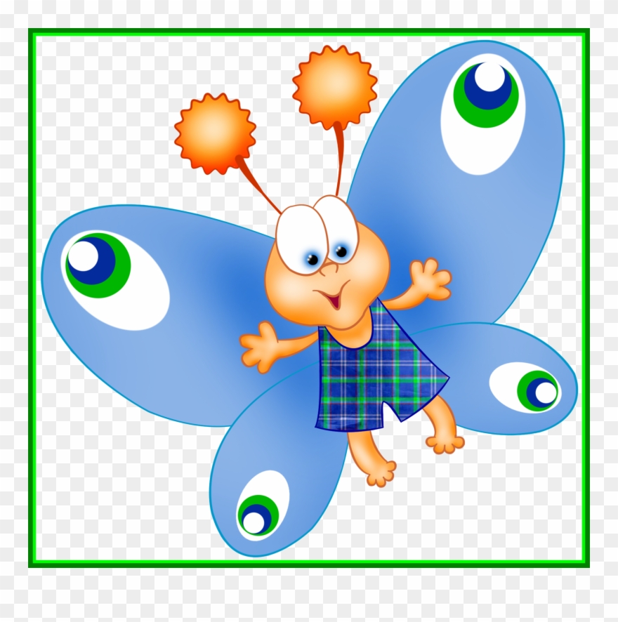 Best Detskij Sad Trsene Klipart Clip Art - Butterfly Funny Cartoon Clip Art - Png Download