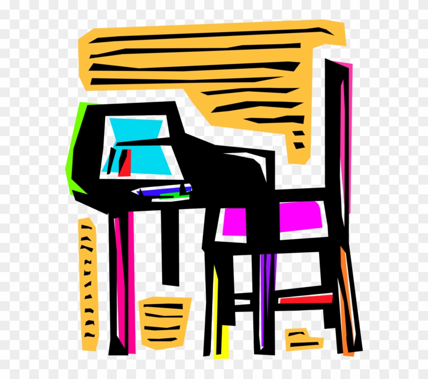 Student Desk Image Illustration - School Clipart