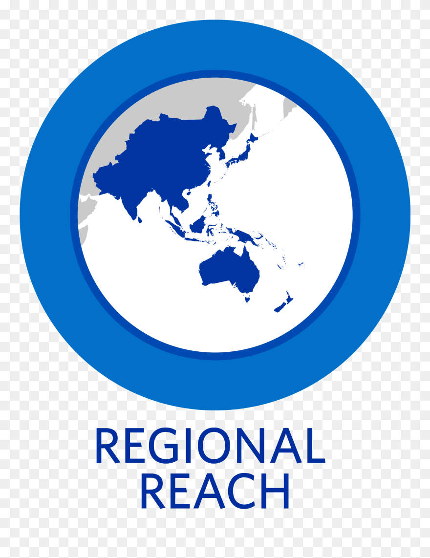 Regional Reach Across The Asia Pacific - World Map Without Labels Clipart