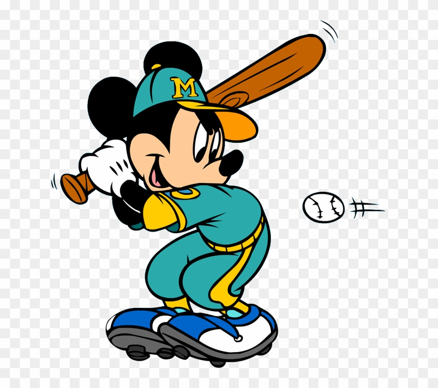 Mickey Mouse Clipart Baseball Mickey Mouse Jugando Beisbol Png