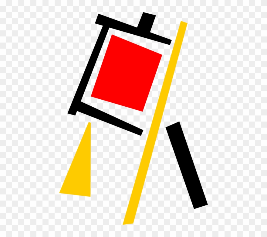 Vector Illustration Of Visual Arts Artist's Easel With Clipart