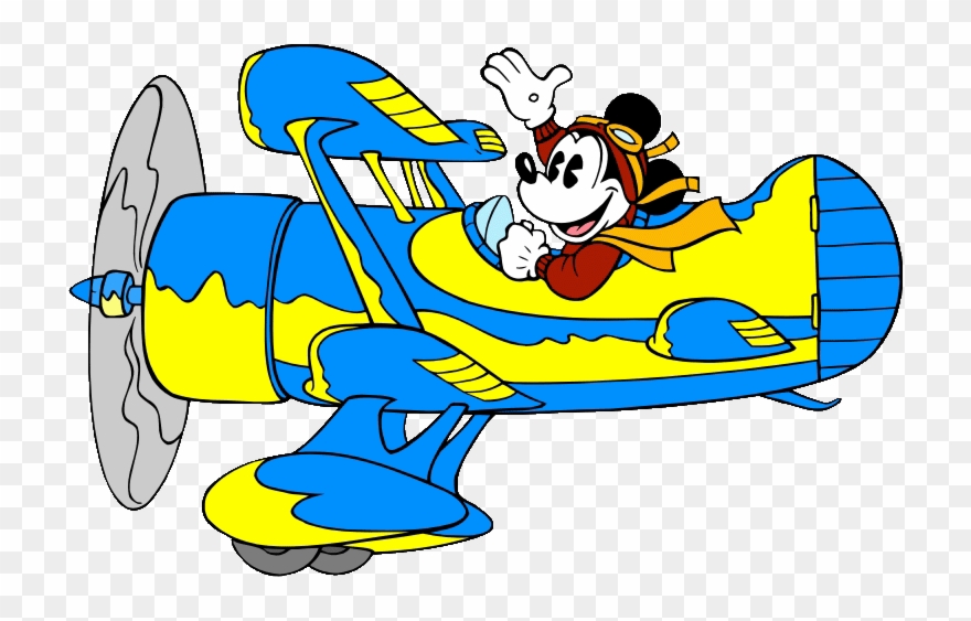 Mickey Mouse Clipart Plane - Mickey Mouse En Avioneta - Png Download