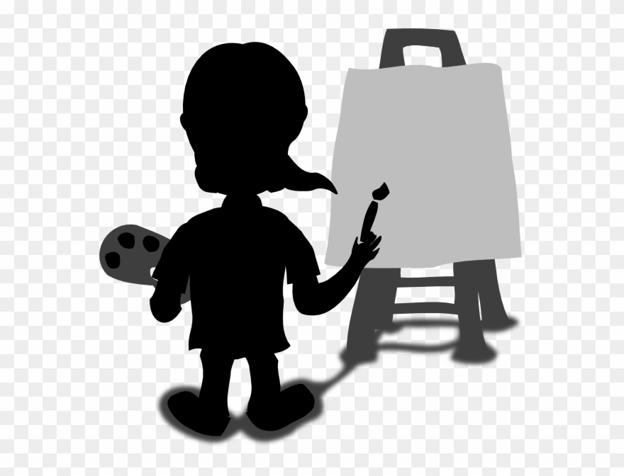 Painter Cartoon Silhouette Png Clipart