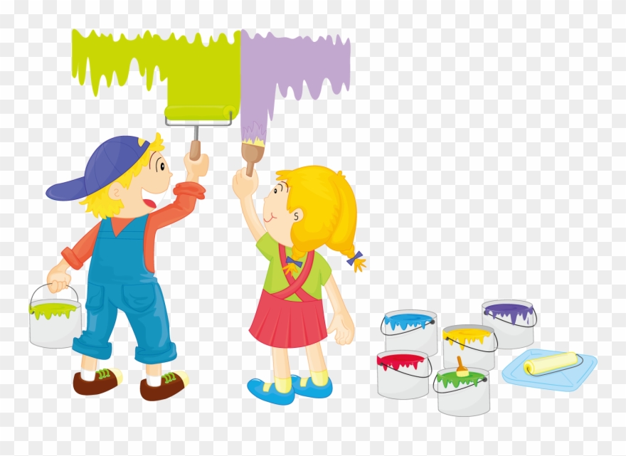 Illustration Painted Children Transprent - Children Painting Png Clipart