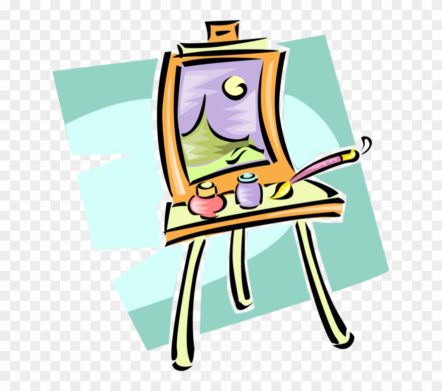 Vector Illustration Of Visual Arts Artist's Easel For - Arts And Crafts Clip Art - Png Download