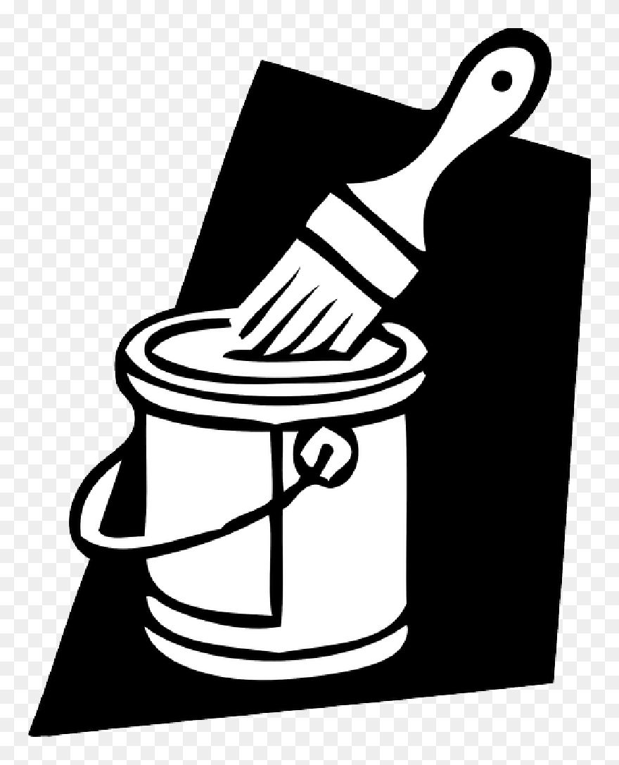 This Free Clip Arts Design Of Paint Can And Brush - Png Download