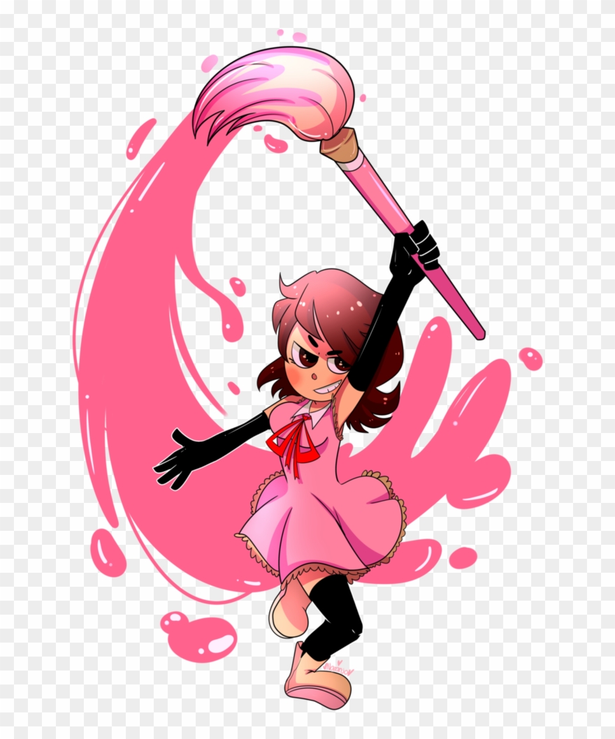 Lady Of The Paint By Marynaranjo On - Lady With Paint Brush Clipart - Png Download