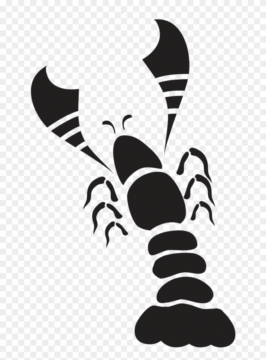 Lobster Clipart Shellfish - Lobster Silhouette Vector - Png Download