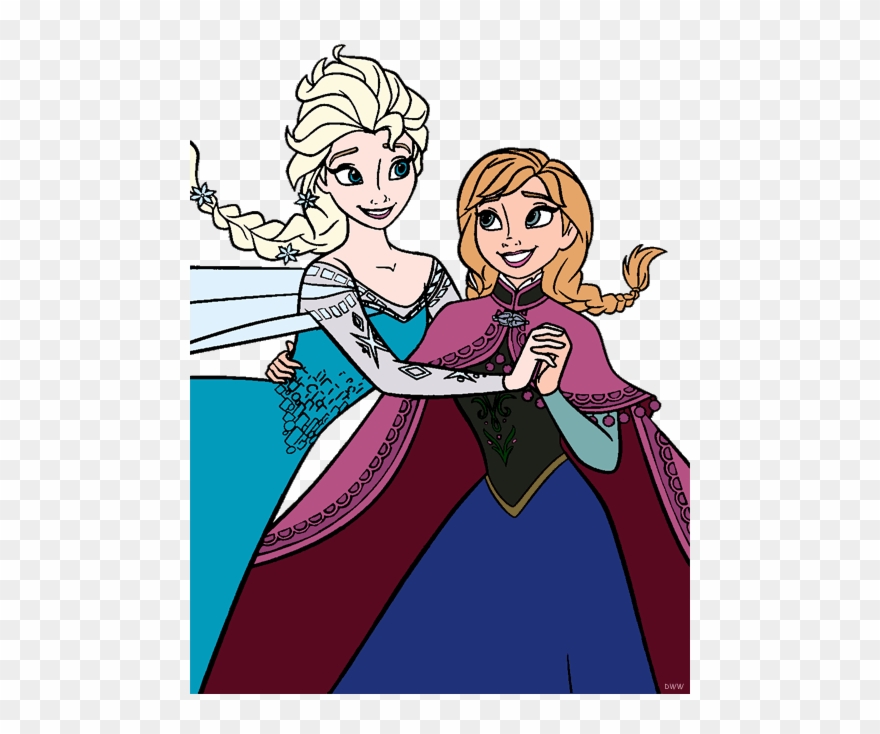 Elsa Anna, Elsa Ice Skating - Anna And Elsa I Love My Sister Cosmetic Bag, Women's, Clipart