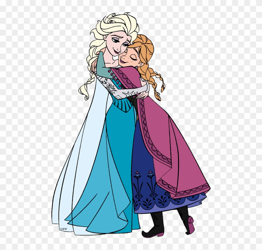 Hands Anna, Elsa Hugging - Frozen Elsa And Anna Clipart - Png Download