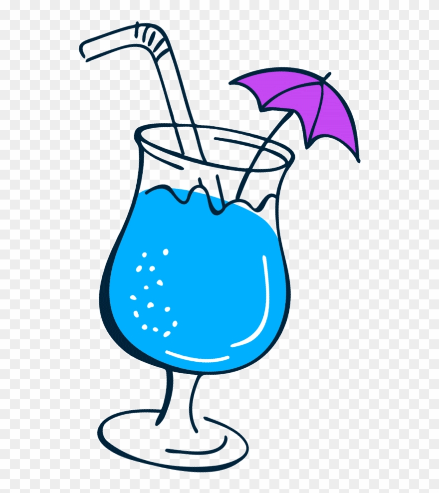 Cocktail Clipart Blue Lagoon - Png Download