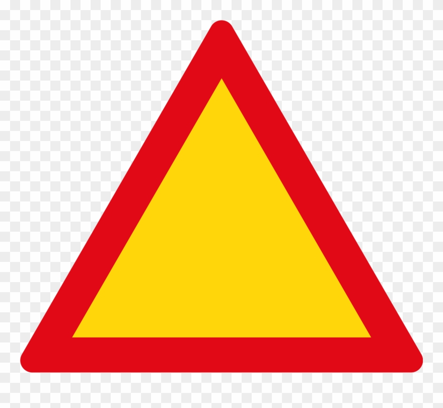 Cone Clipart Warning - Red And Yellow Sign - Png Download