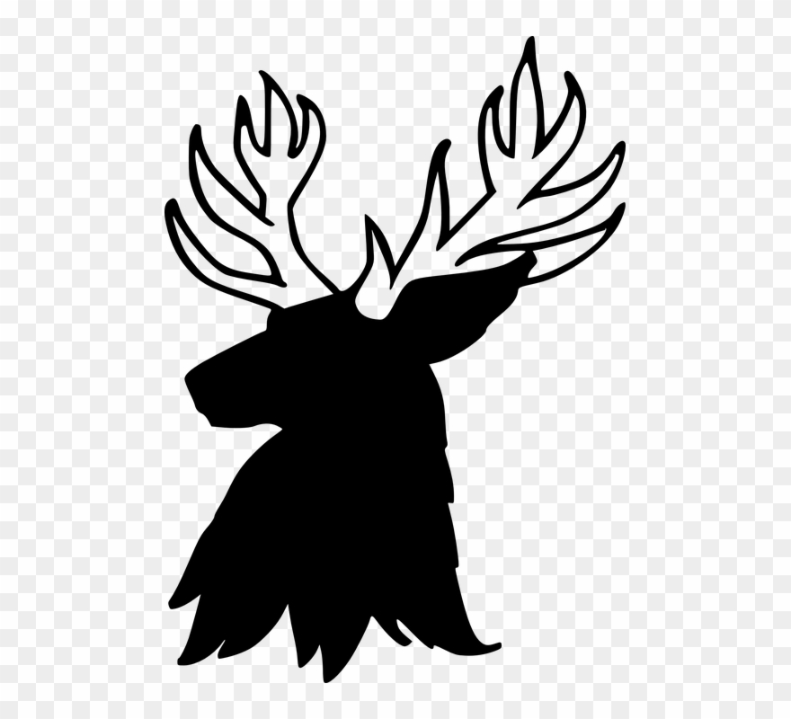 Deer Head Clipart 12, Buy Clip Art - Animasi Tanduk Rusa - Png Download
