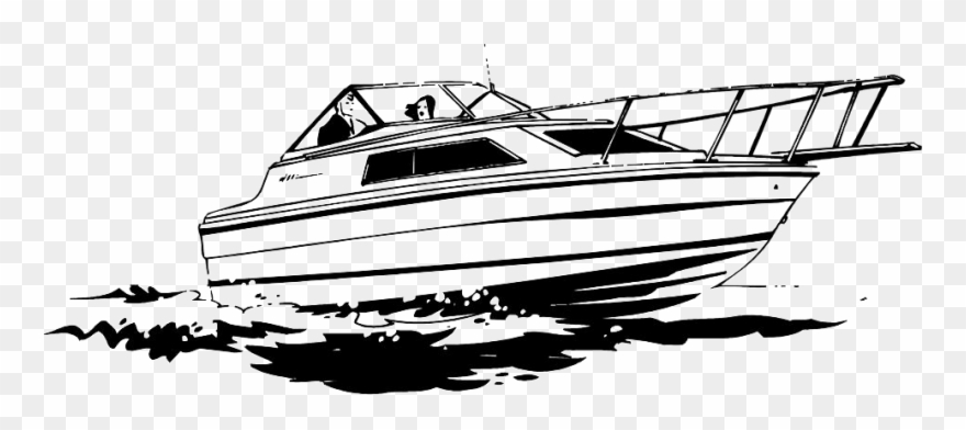 Yacht Black And White Clipart