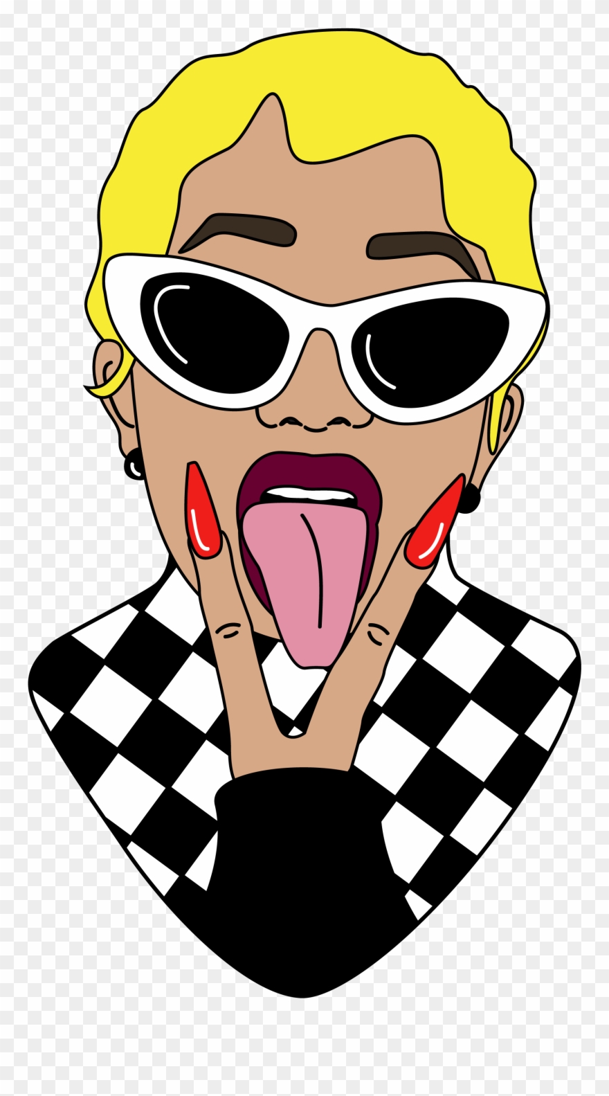 Cardi B Illustration Sticker - Cardi B Sticker Clipart