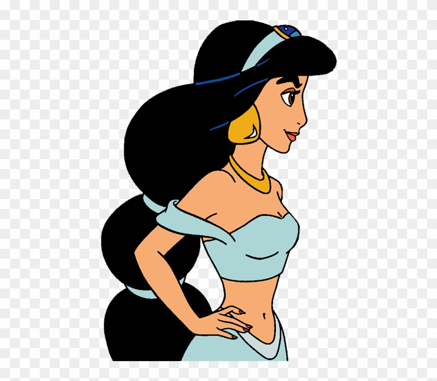 Princess Jasmine Clipart Raja - Jasmine Disney Side View - Png Download