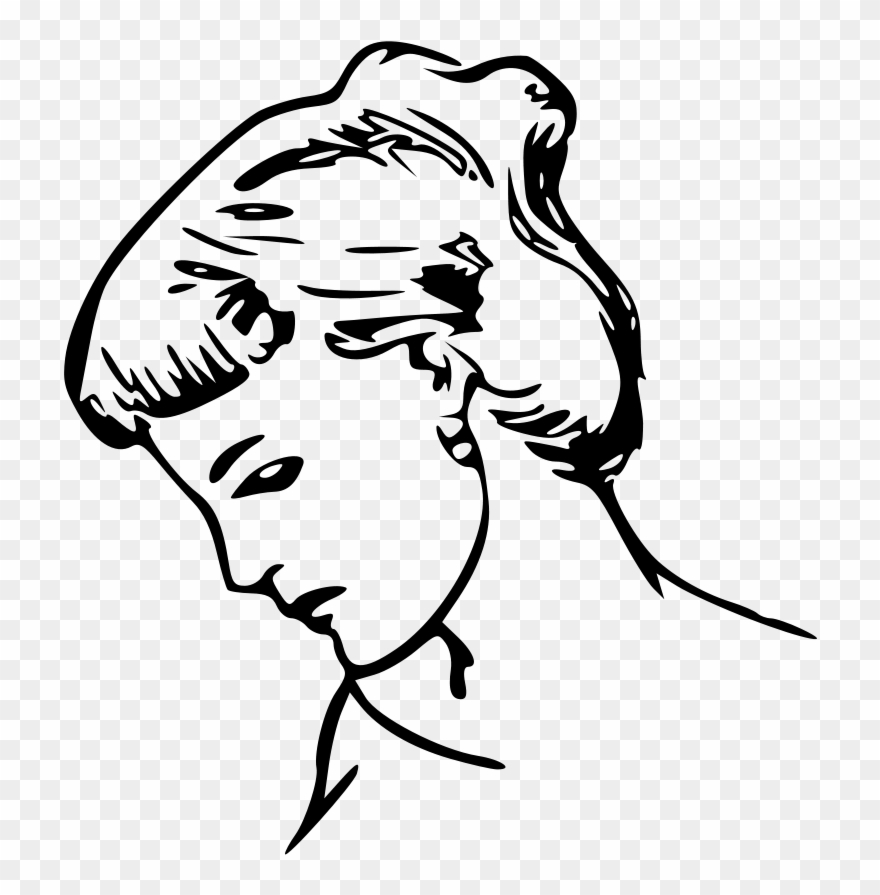 How To Set Use Female Profile Drawing Clipart - Png Download