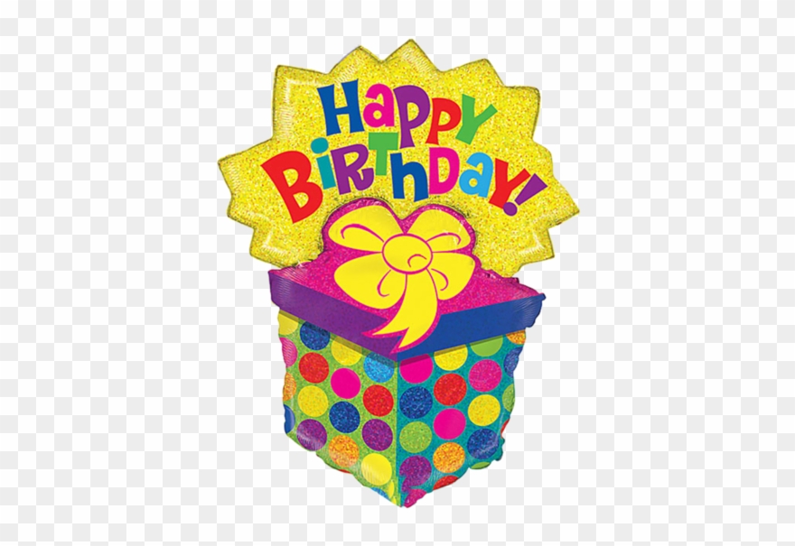 Happy Birthday Happy Birthday - 37" Happy Birthday Bursting Present Balloon - Mylar Clipart