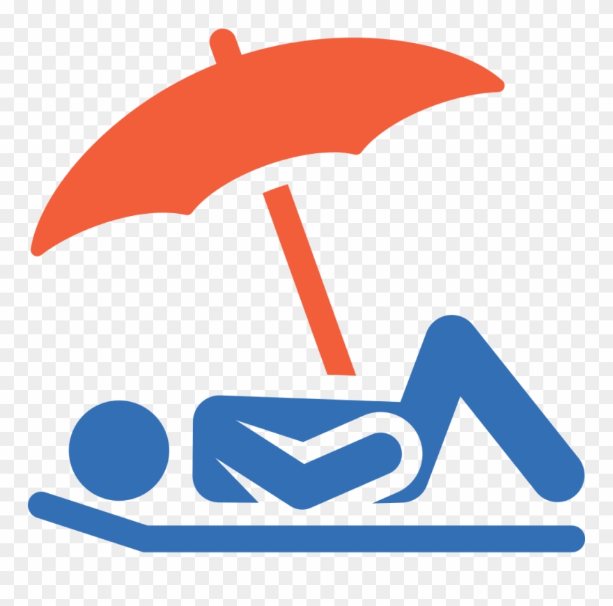 Icon Einer Person Unter Einem Sonnenschirm - Icon Clipart