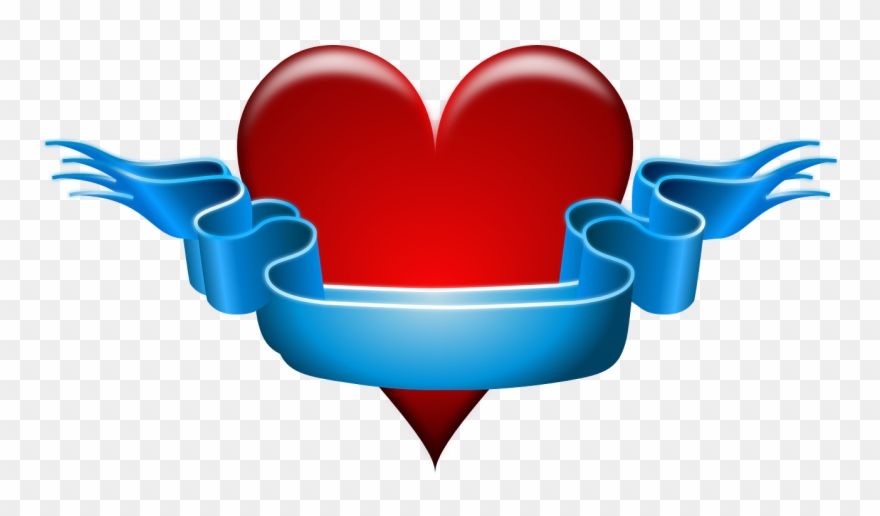 Patriotic Birthday Cliparts 9, Buy Clip Art - Heart With Ribbon - Png Download