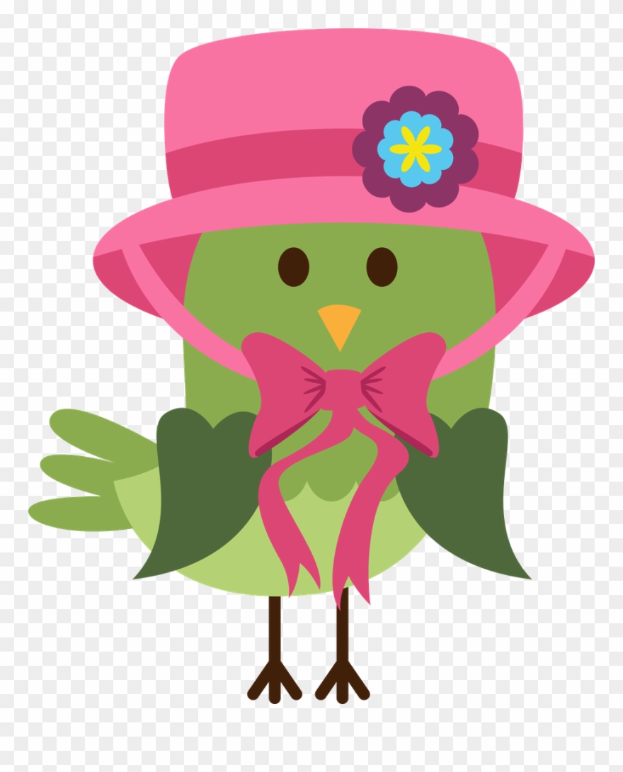 Passarinhos 2 - Minus - Green And Pink Birds In Clip Art - Png Download