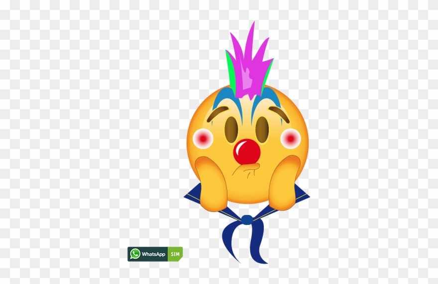Geburtstag Emoji Mit Gelbem Gesicht Und Clown-makeup - Emoticon Clipart