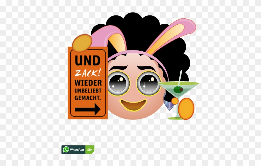 Erstauntes Emoji Mit Lockenkopf Und Funkelnden Augen - Whatsapp Clipart