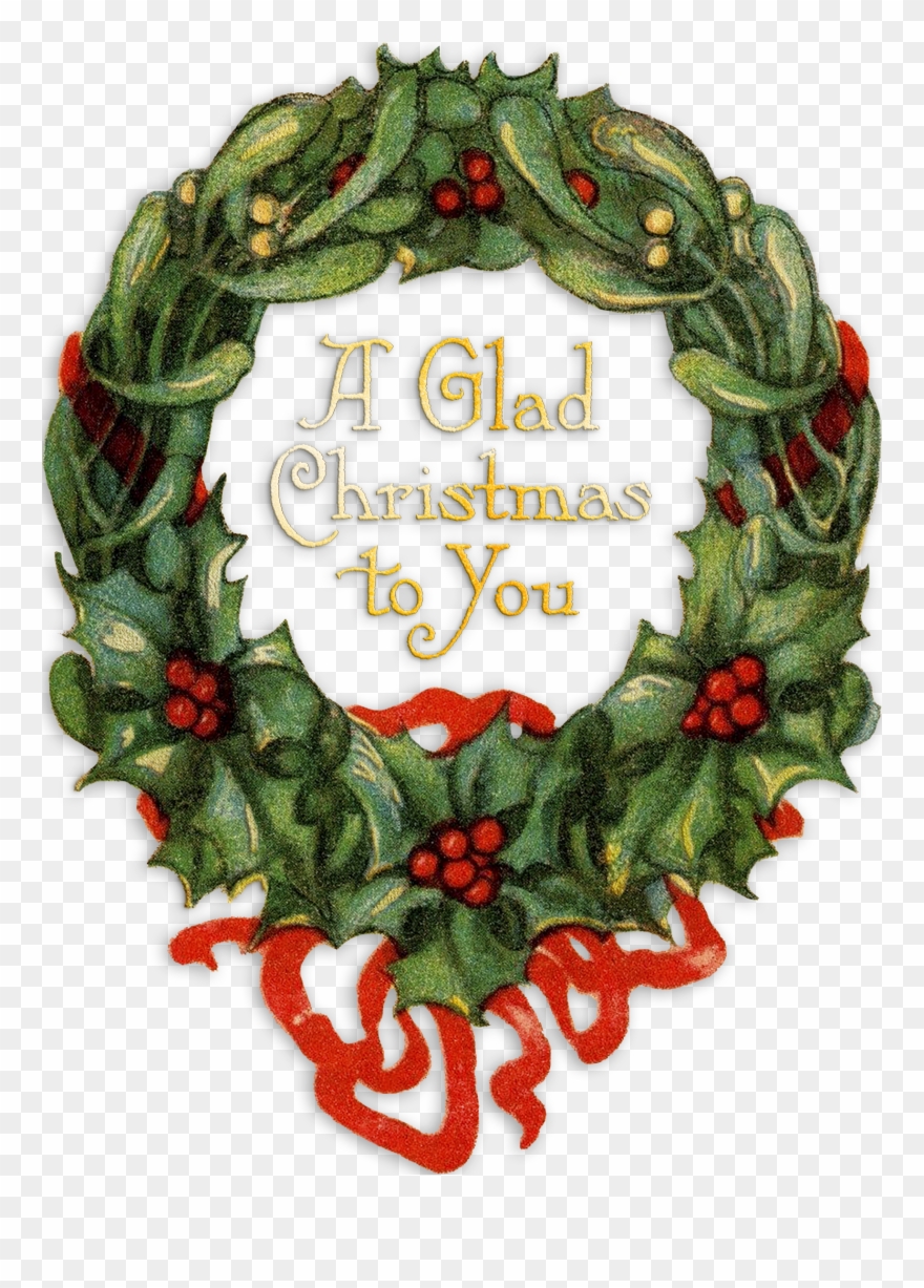 A Glad Christmas Wreath Clipart