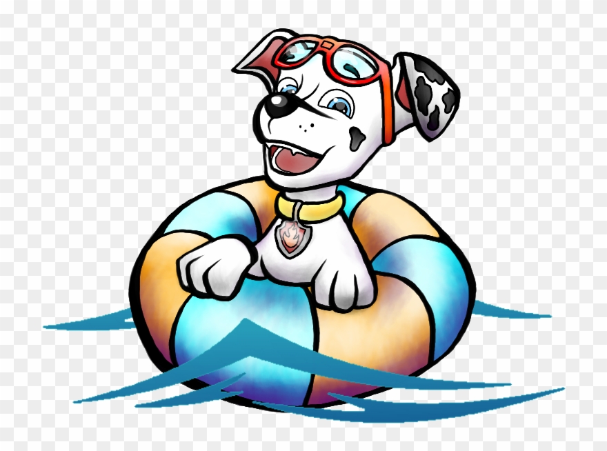 Swimming Marshall By Katastra - Cartoon Clipart