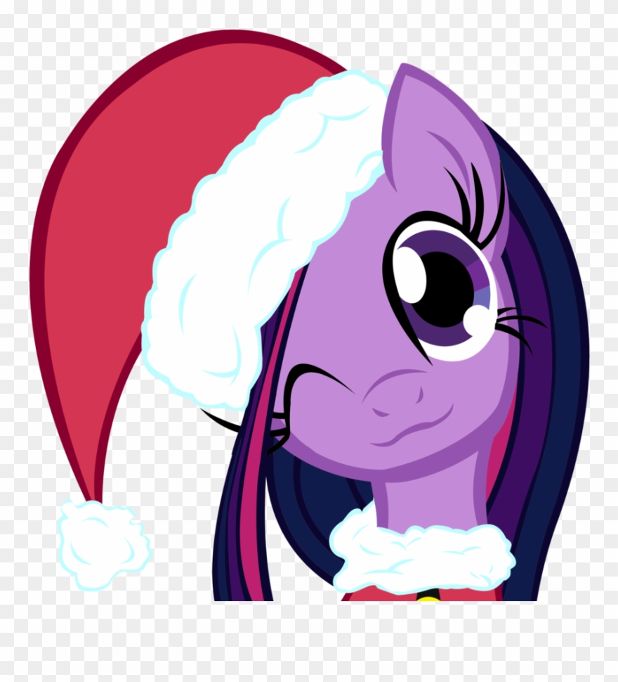 Twilight Sparkle Chrismas Pony - My Little Pony Christmas Hat Clipart