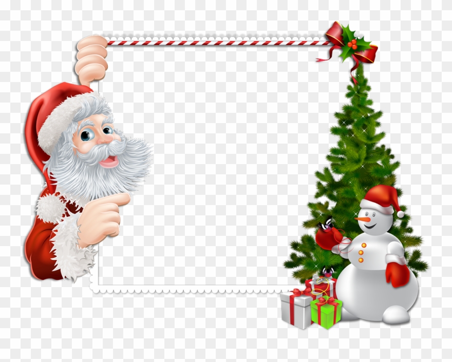 Marco De Foto Santa Claus Papier Hintergrund, Briefpapier, - Christmas Frames Clipart