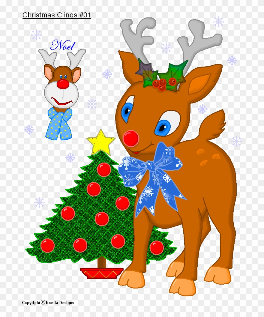 Free Printable Christmas Cling Templates - Rudolph Clipart