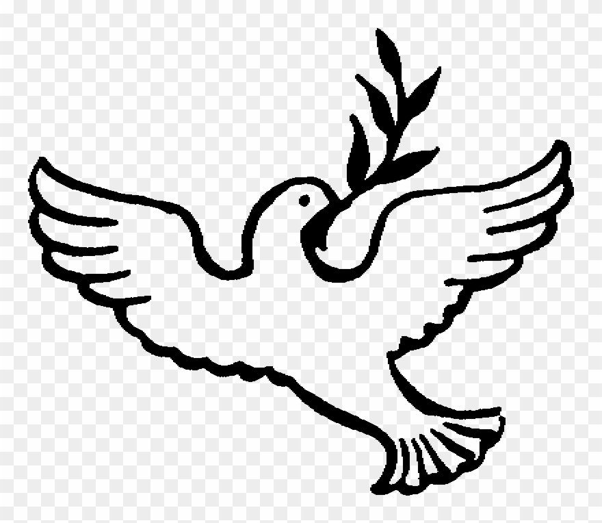 Peace Dove 1 79 Black White Line Art Christmas Xmas - Colomba Pasquale Stilizzata Clipart