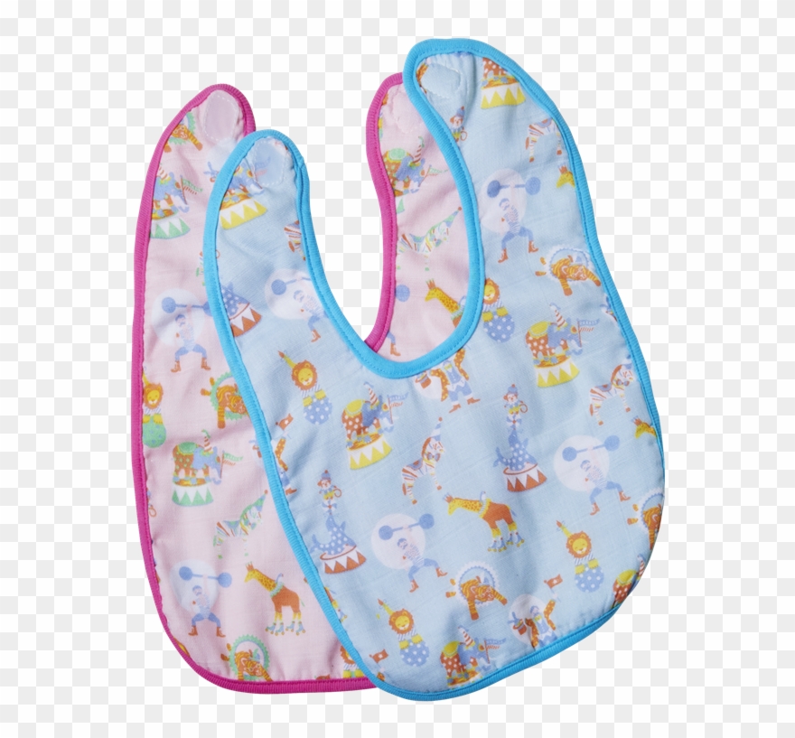 Baby Bib Circus Print Rice Dk - Rice Babylätzchen - Hellblau Mit Print Clipart