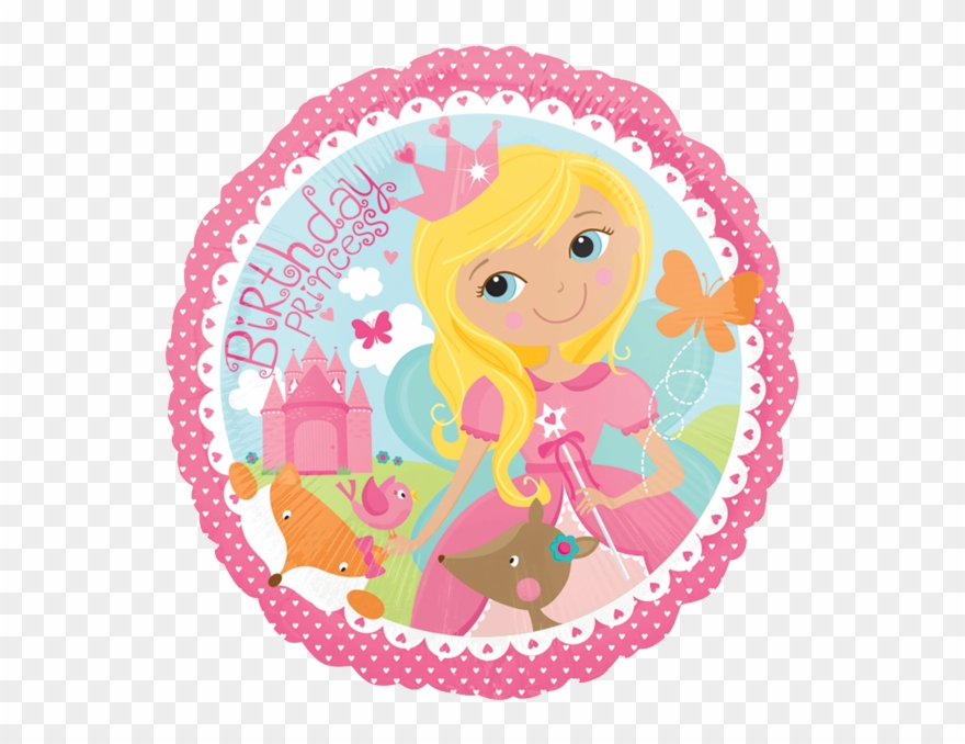 Kindergeburtstag Princess- Folienballon - Woodland Fairy Birthday Balloon Clipart
