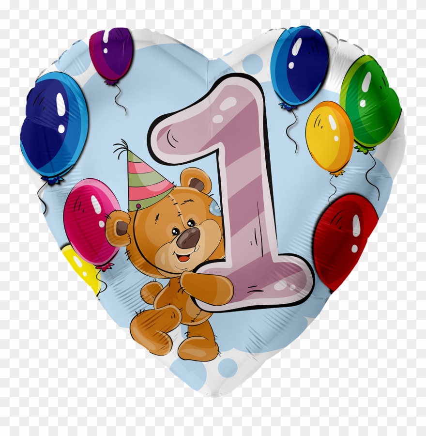 Folienballon Teddybär Mit Ballons 1, Ca - Transparent 5 Geburtstags Luftballon Clipart
