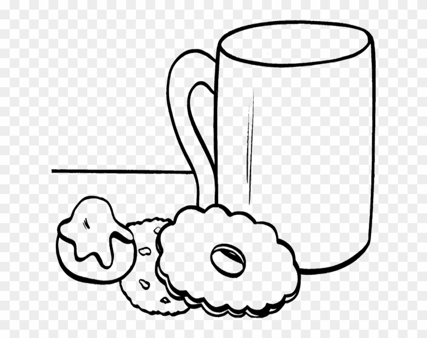 Cookie Coloring Many Interesting Cliparts - Hot Chocolate Colouring Page - Png Download