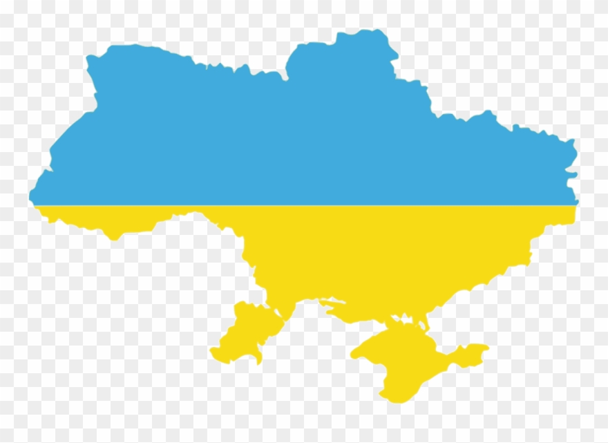 Вся Україна - Ukraine Flag Map Clipart